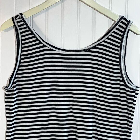 The Limited Stripped Ribbed Tank Top Womens XXLarge White Blue Made In Cambodia - Picture 8 of 9
